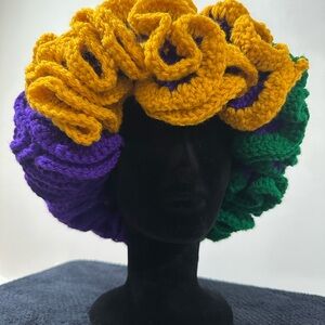 Colorful Crochet Ruffle Crown (Hat)